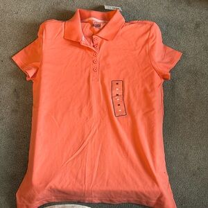 Peach Basic edition 5 button polo